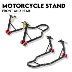 Front and Rear Motorcycle Stand Motorbike Lift Heavy Duty Paddock Carrier Bike Hoist