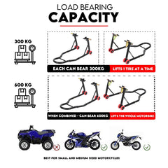 Front and Rear Motorcycle Stand Motorbike Lift Heavy Duty Paddock Carrier Bike Hoist