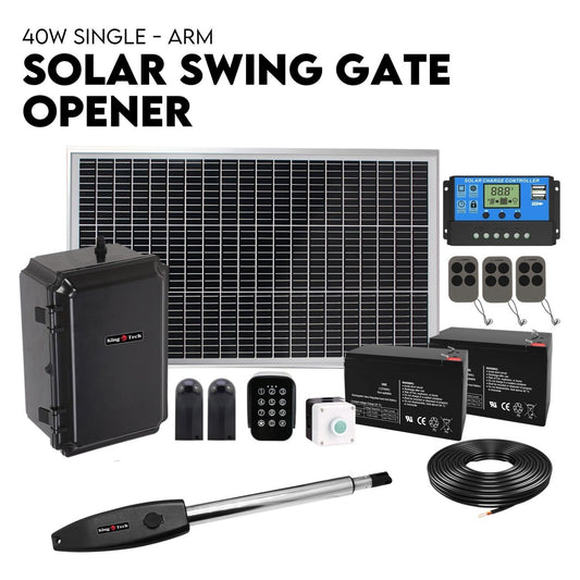 Swing Gate Opener Automatic Full Solar Power Kit Remote Control
