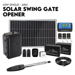 Swing Gate Opener Automatic Full Solar Power Kit Remote Control