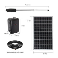 Swing Gate Opener Automatic Full Solar Power Kit Remote Control