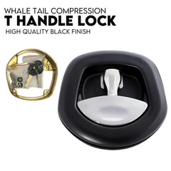 Whale Tail T Handle Lock Latch Compression Lock Trailer Toolbox Black Chrome