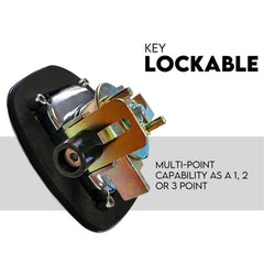 Whale Tail T Handle Lock Latch Compression Lock Trailer Toolbox Black Chrome
