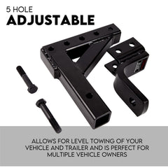 Towbar Adjustable Drop Tow Bar Ball Mount Tongue Hitch Trailer Car 3500KG 50mm