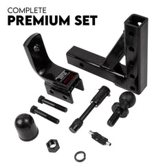 Towbar Adjustable Drop Tow Bar Ball Mount Tongue Hitch Trailer Car 3500KG 50mm