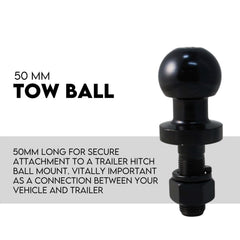 Towbar Adjustable Drop Tow Bar Ball Mount Tongue Hitch Trailer Car 3500KG 50mm