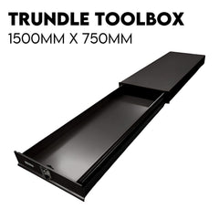 Under Tray Body Tool Box Trundle Drawer 1500 Long UTE Truck ToolBox Black