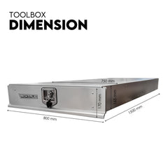 Under Tray Tool Box Trundle Drawer 1500 mm UTE Drawer Dual Extra Cab Toolbox