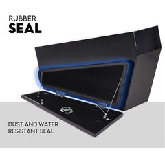 Under Tray Tool Box Underbody Pair Set 750mm Black Steel
