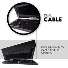 Under Tray Tool Box Underbody Pair Set 750mm Black Steel