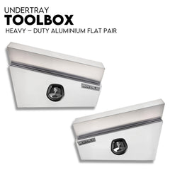 Under Tray Tool Box Underbody Pair Set 750mm Aluminium