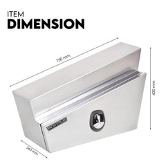 Under Tray Tool Box Underbody Pair Set 750mm Aluminium