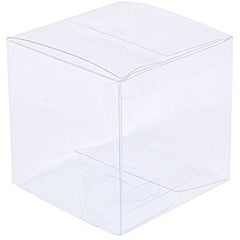 100 Pack of 10cm Square Cube PVC Box - Product Showcase Clear Plastic Shop Display Storage Packaging Box
