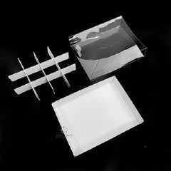 50 Pack of White Card Chocolate Sweet Soap Product Retail Gift Box - 12 bay 4x4x3cm Compartments - Clear Slide On Lid - 16x12x3cm