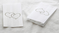 150 Pack Wedding Cake Bags Greaseproof Wax Paper Slice Take Home Favour Large Silver Heart