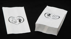 200 Pack Wedding Cake Bags Greaseproof Wax Paper Slice Take Home Favour Bride Groom in Heart