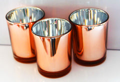 10 Pack Copper Votive Tealight Candle Holders Valentines Day Mercury Wedding Decor Glass Candlestick Party Decorations Bridal Baby Shower Event