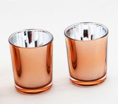 20 Pack Copper Votive Tealight Candle Holders Valentines Day Mercury Wedding Decor Glass Candlestick Party Decorations Bridal Baby Shower Event