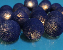 20 Ball Dark Blue 3m String Light Battery Box 5cm Cotton Ball Christmas Birthday Boy Special Occasion Decoration