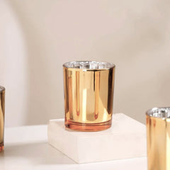 20 Pack Gold Votive Tealight Candle Holders Valentines Day Mercury Wedding Decor Glass Candlestick Party Decorations Bridal Baby Shower Event