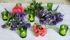 20 Pack Green Glass Votive Candle Holders Table Centreoieces Xmas Wedding Anniversary Event Recption Party Function or Home Decor