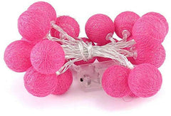 20 Ball HOT Pink 3m String Light Battery Box 5cm Cotton Ball Christmas Birthday Bbay Girl Special Occasion Decoration