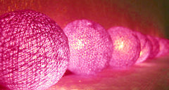 20 Ball HOT Pink 3m String Light Battery Box 5cm Cotton Ball Christmas Birthday Bbay Girl Special Occasion Decoration