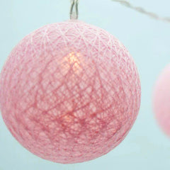 20 Ball Pastel Pink 3m String Light Battery Box 5cm Cotton Ball Christmas Birthday Bbay Girl Special Occasion Decoration