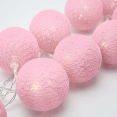 20 Ball Pastel Pink 3m String Light Battery Box 5cm Cotton Ball Christmas Birthday Bbay Girl Special Occasion Decoration