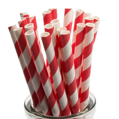 1000 Pack Red White Drinking Straws Biodegradable Eco Paper Birthday Party Event Bistro Bar Cafe Take Away
