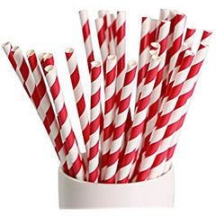 1000 Pack Red White Drinking Straws Biodegradable Eco Paper Birthday Party Event Bistro Bar Cafe Take Away