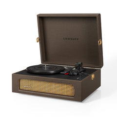 Crosley Voyager Bluetooth Portable Turntable + Turntable Stand Bundle - Cocoa