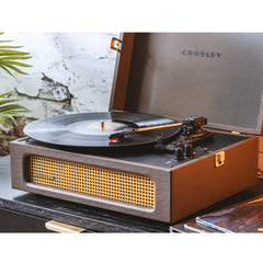 Crosley Voyager Bluetooth Portable Turntable + Turntable Stand Bundle - Cocoa