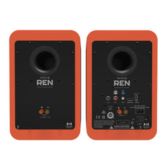 Kanto REN 200W Powered Bookshelf Speakers with HDMI ARC, USB-C, and Bluetooth 5.3 - Matte Orange, Pair