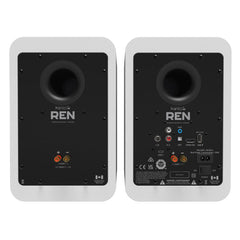 Kanto REN 200W Powered Bookshelf Speakers with HDMI ARC, USB-C, and Bluetooth 5.3 - Matte White, Pair