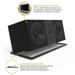 Kanto S10 Low-Profile Angled Sound Bar and Center Channel Speaker Stand for Home Theater