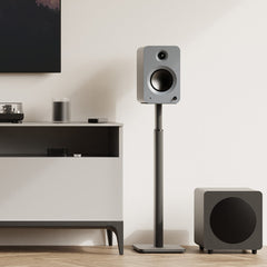 Kanto SPH Universal Height Adjustable Bookshelf Speaker Stands - Black, Pair