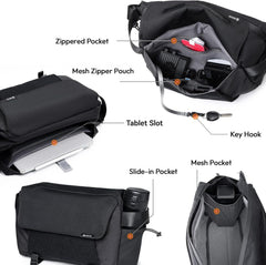 ULANZI BP11 8L Camera Sling Bag with Tripod Holder for Men Women, Lightweight Splash-proof DSLR/Mirrorless Anti-Theft Crossbody Bag for Travel Hiking Photography Customizable Front Pocket Camera Bag