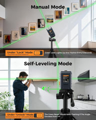 Cigman Line Laser, 100ft Self Leveling Laser Level with Magnetic Bracket, Green Laser Level for Picture Hanging, Home Renovation, DIY and Tile