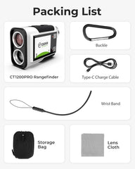 Golf Rangefinder with Slope, CIGMAN 1312 Yards Range Finder Golf, 2.4-inch External Color Touchscreen, Flag Lock Vibration, 6X Magnification, Rechargeable Range Finder, Ideal Golf Accessories