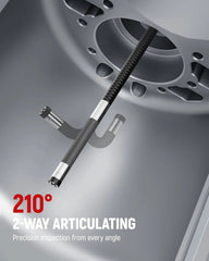 Two-Way Articulating Borescope Camera with Light, 0.25in Slim Probe, Industrial Endoscope Inspection Camera with Light, 5.3FT Flexible Snake Scope for Automotive, HVAC and Aircraft Mechanics