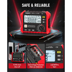 KAIWEETS Megohmmeter, Insulation Resistance Tester, Up to 100GΩ, 50V/100V/250V/500V/1000V, One-Touch DAR/PI, with AC/DC Voltage Testing for Motors, Solar, HVAC