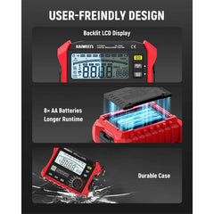KAIWEETS Megohmmeter, Insulation Resistance Tester, Up to 100GΩ, 50V/100V/250V/500V/1000V, One-Touch DAR/PI, with AC/DC Voltage Testing for Motors, Solar, HVAC