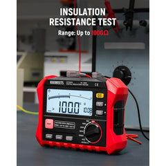 KAIWEETS Megohmmeter, Insulation Resistance Tester, Up to 100GΩ, 50V/100V/250V/500V/1000V, One-Touch DAR/PI, with AC/DC Voltage Testing for Motors, Solar, HVAC