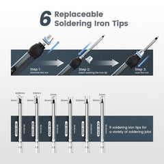 KAIWEETS KETS02 Smart Digital Soldering Iron Kit 65W Programmable AU Plug