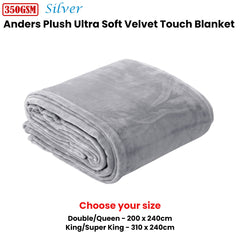 In 2 Linen 350GSM Plush Ultra Soft Velvet Touch Blanket Silver King/Super King