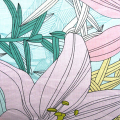 300TC Lily Flowers Multi Reversible Cotton Floral Quilt Cover Set Queen