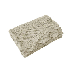 Linen Knitted Crochet Cotton Tablecloth Square 137 x 137cm Scalloped Edge 4-Seater