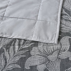 Bianca Maidstone Grey Floral Jacquard Bedspread Set King