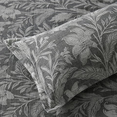 Bianca Maidstone Grey Floral Jacquard Bedspread Set Super King